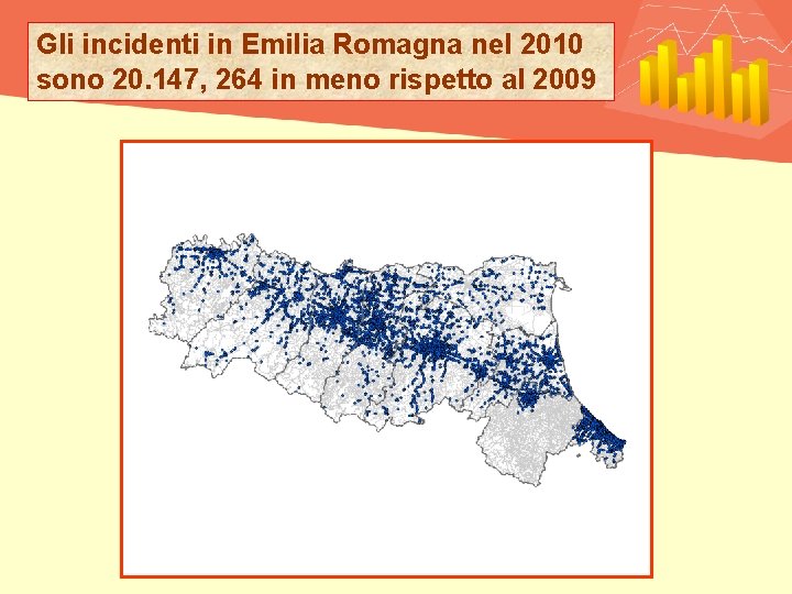 Gli incidenti in Emilia Romagna nel 2010 sono 20. 147, 264 in meno rispetto