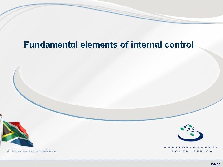 Fundamental elements of internal control Page 1 