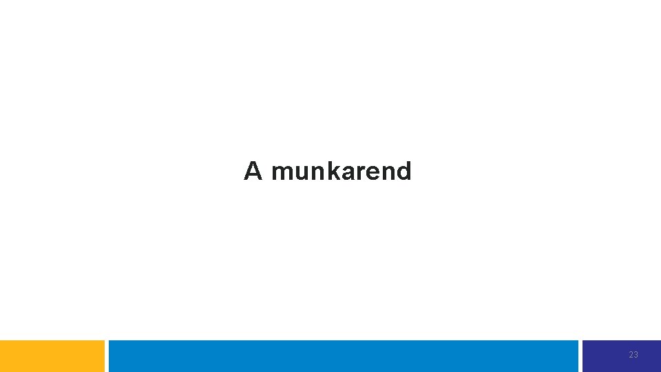 A munkarend 23 