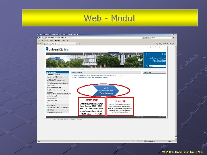 Web - Modul 2006 - Universität Trier / Nink 