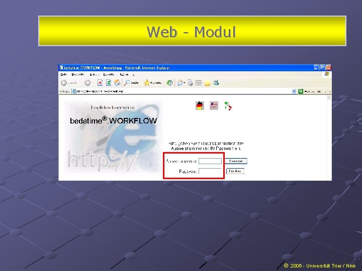 Web - Modul 2006 - Universität Trier / Nink 