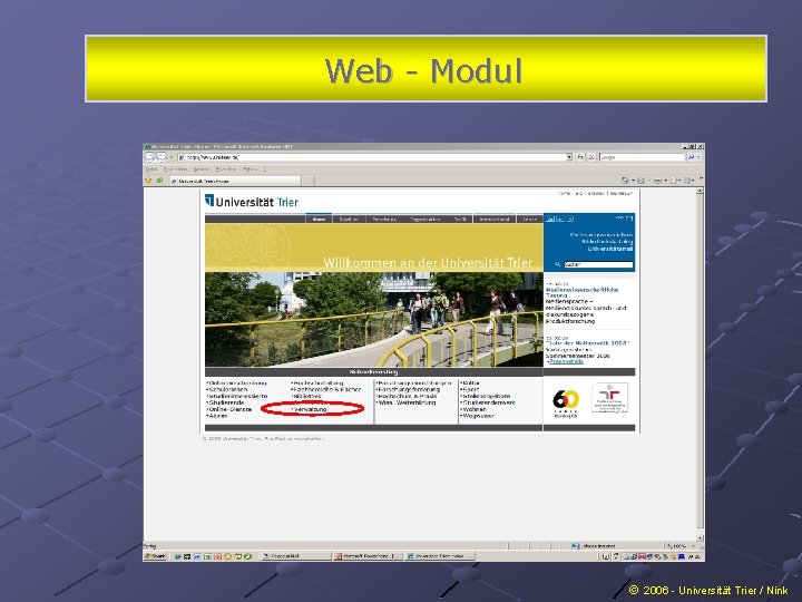 Web - Modul 2006 - Universität Trier / Nink 