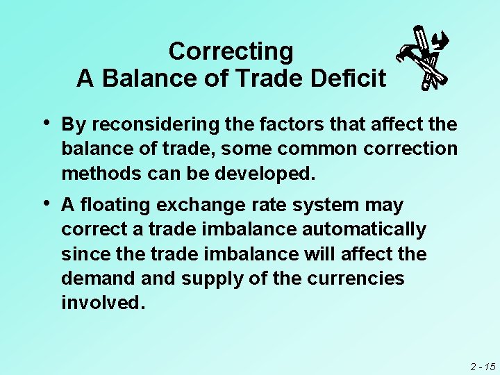 Correcting A Balance of Trade Deficit • By reconsidering the factors that affect the Correcting A Balance of Trade Deficit • By reconsidering the factors that affect the