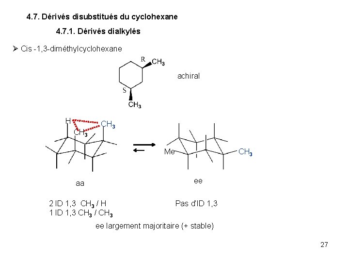 4. 7. Dérivés disubstitués du cyclohexane 4. 7. 1. Dérivés dialkylés Cis -1, 3