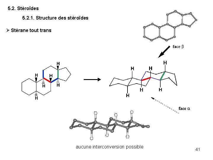 5. 2. Stéroïdes 5. 2. 1. Structure des stéroïdes Stérane tout trans aucune interconversion
