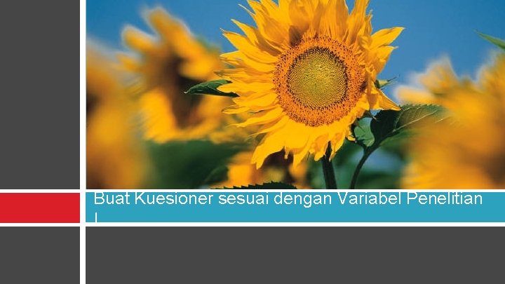 Buat Kuesioner sesuai dengan Variabel Penelitian ! 