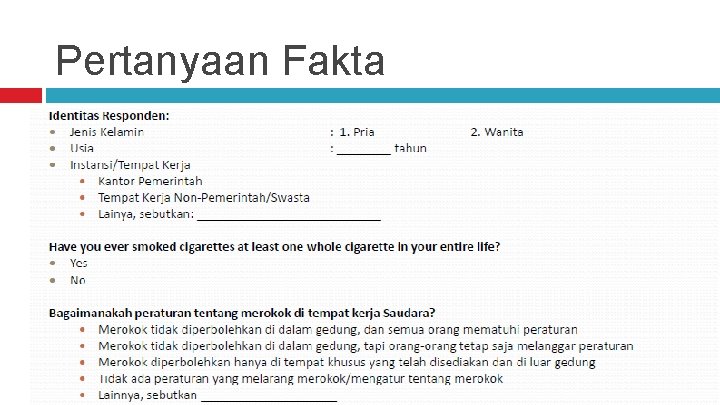 Pertanyaan Fakta 