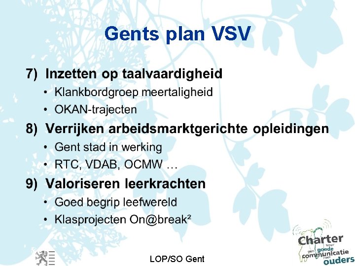 Gents plan VSV LOP/SO Gent 