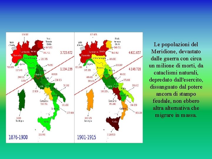 Le popolazioni del Meridione, devastato dalle guerra con circa un milione di morti, da