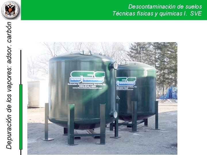 Depuración de los vapores: adsor. carbón Descontaminación de suelos Técnicas físicas y químicas I. Depuración de los vapores: adsor. carbón Descontaminación de suelos Técnicas físicas y químicas I.