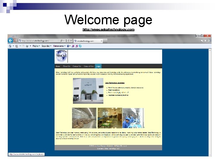 Welcome page http: //www. sekaitechnology. com 14 