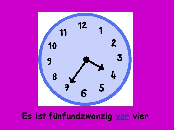 Es ist fünfundzwanzig vor vier 