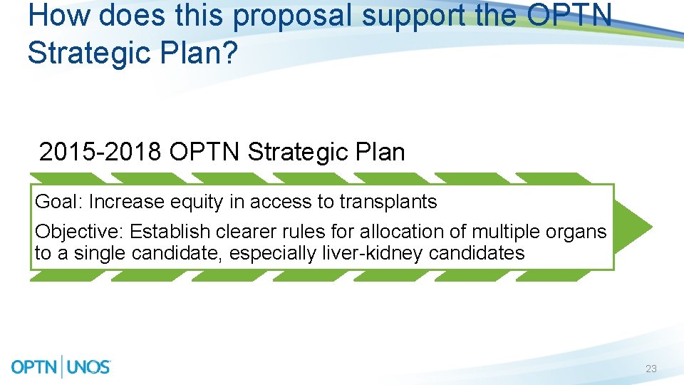 How does this proposal support the OPTN Strategic Plan? 2015 -2018 OPTN Strategic Plan