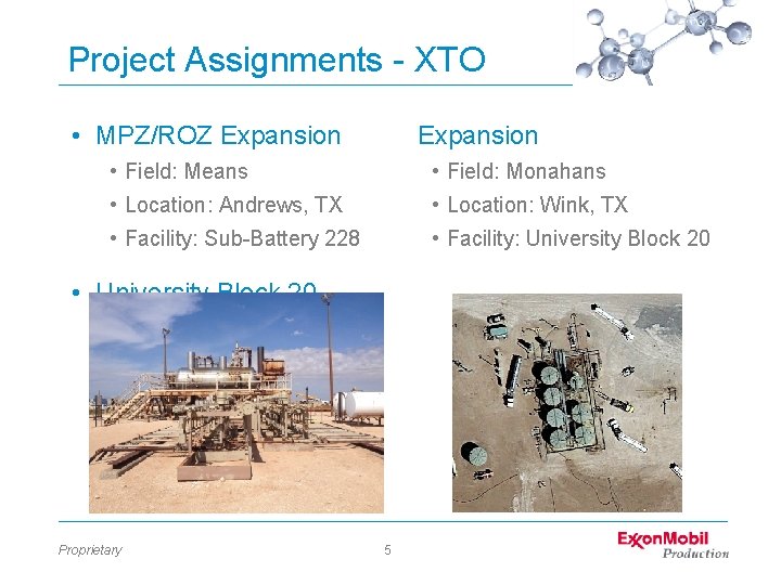 Project Assignments - XTO • MPZ/ROZ Expansion • Field: Means • Field: Monahans •