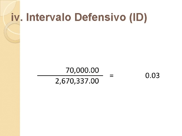 iv. Intervalo Defensivo (ID) 