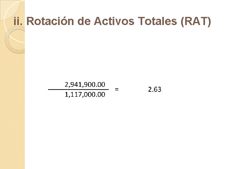 ii. Rotación de Activos Totales (RAT) 