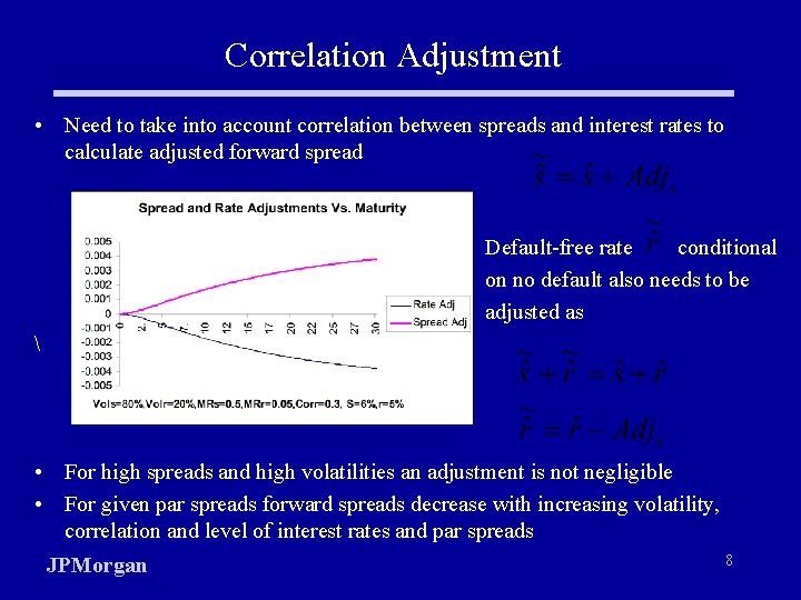 Correlation Adjustment • Need to take into account correlation between spreads and interest rates