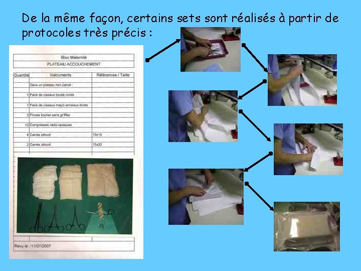 De la même façon, certains sets sont réalisés à partir de protocoles très précis