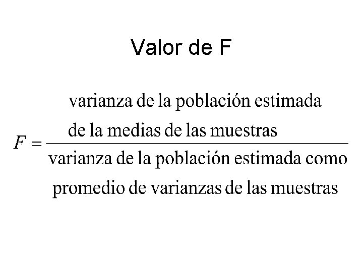 Valor de F 