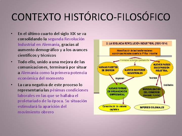 CONTEXTO HISTÓRICO-FILOSÓFICO • • • En el último cuarto del siglo XIX se va