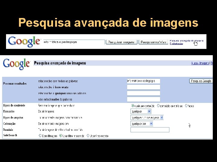 Pesquisa avançada de imagens 