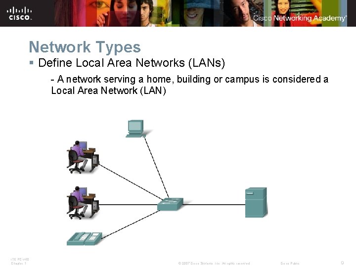 Network Types § Define Local Area Networks (LANs) - A network serving a home, Network Types § Define Local Area Networks (LANs) - A network serving a home,