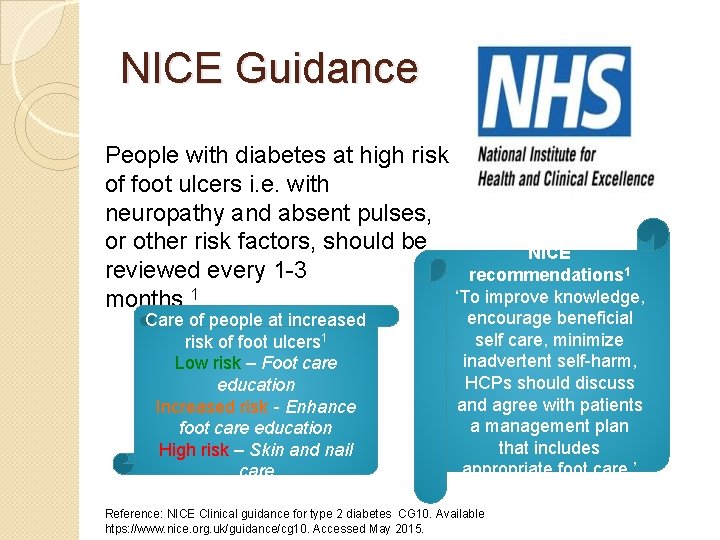 nice guidelines diabetes foot)