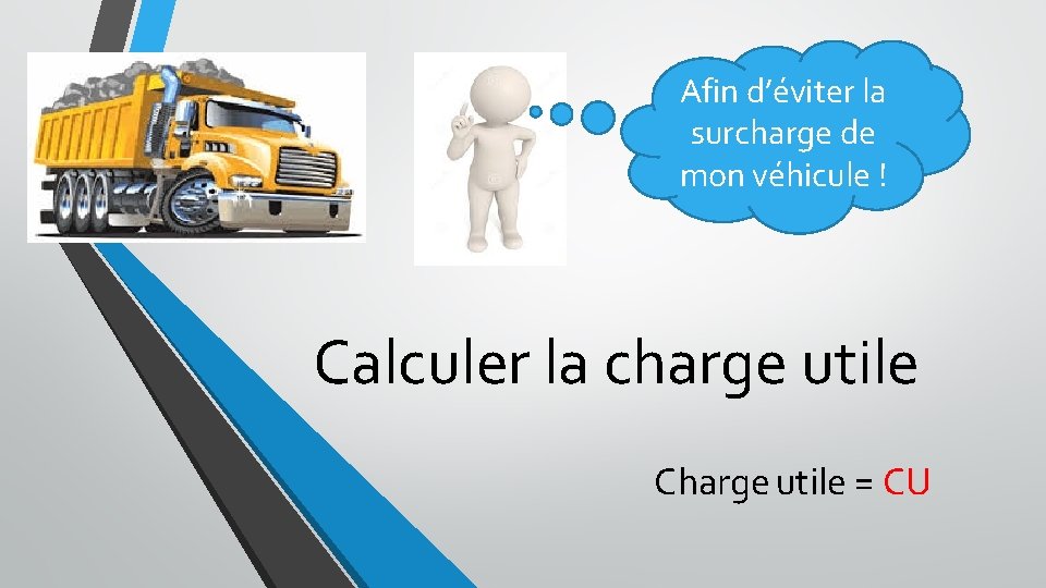 Afin d’éviter la surcharge de mon véhicule ! Calculer la charge utile Charge utile