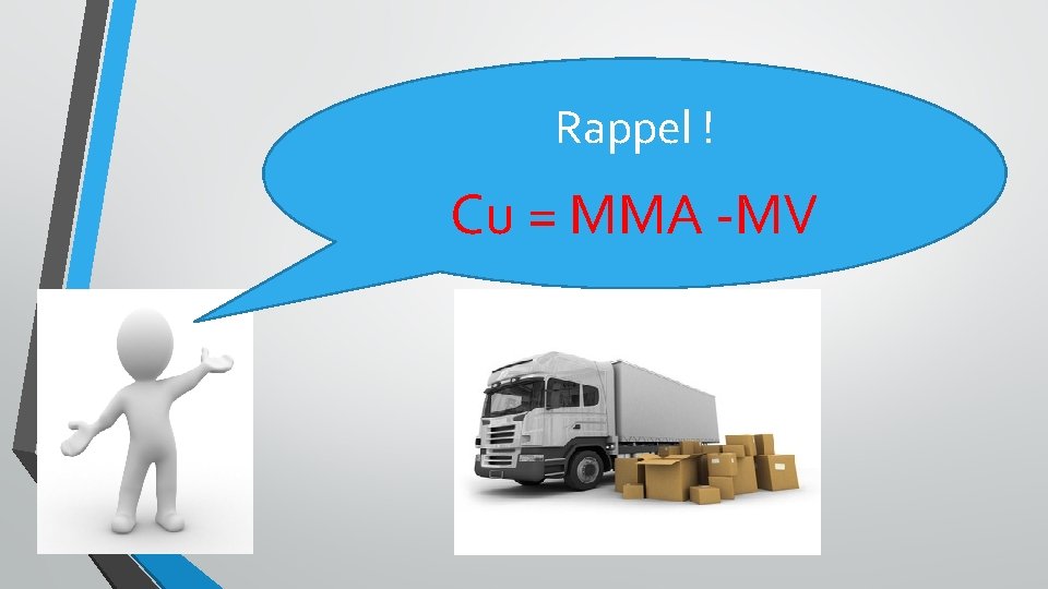 Rappel ! Cu = MMA -MV 