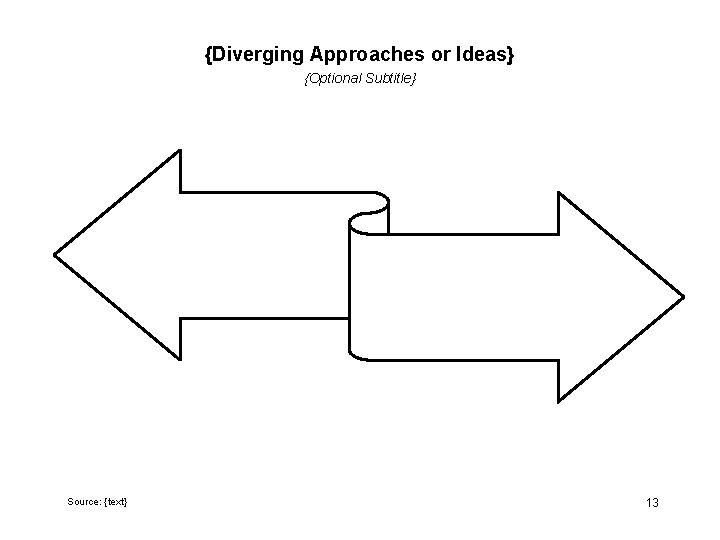 {Diverging Approaches or Ideas} {Optional Subtitle} Source: {text} 13 