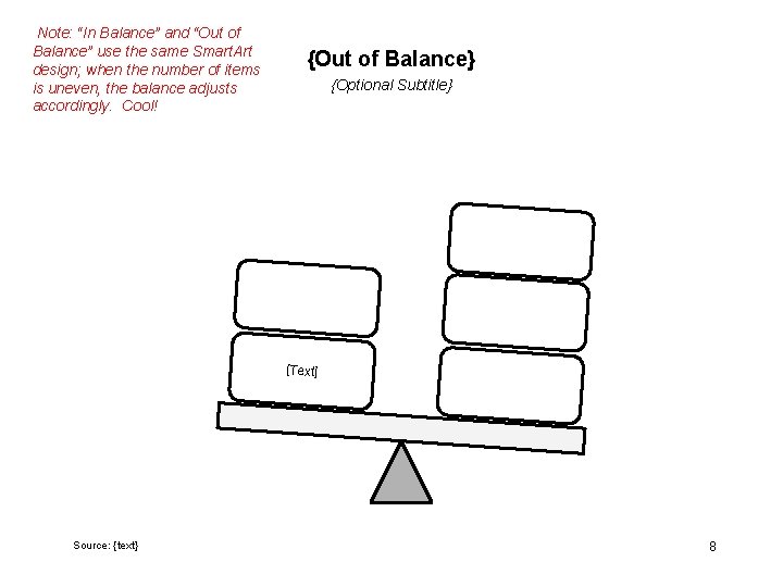 Note: “In Balance” and “Out of Balance” use the same Smart. Art design; when