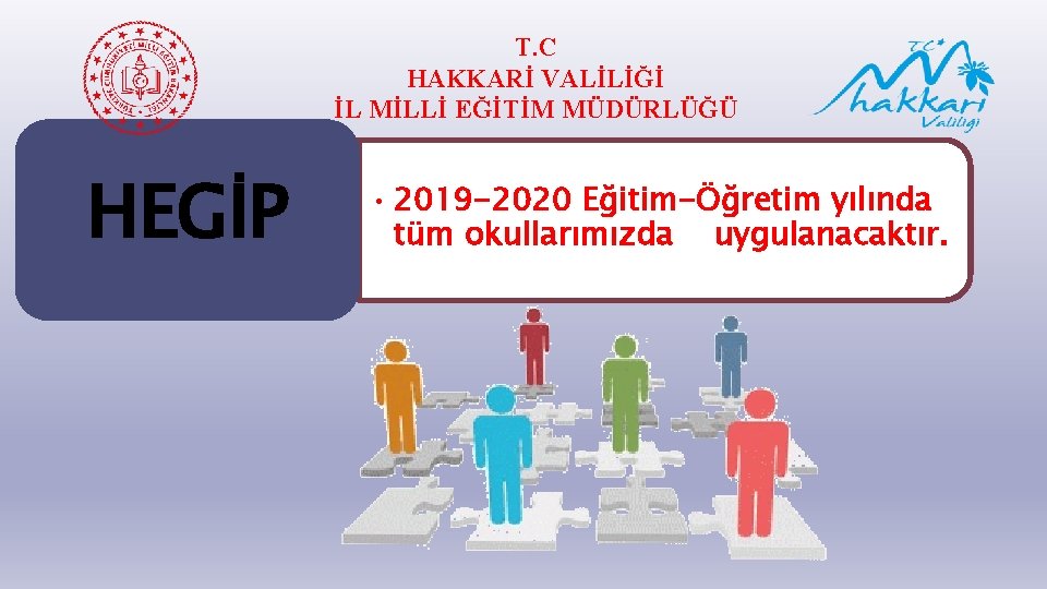 T. C HAKKARİ VALİLİĞİ İL MİLLİ EĞİTİM MÜDÜRLÜĞÜ HEGİP • 2019 -2020 Eğitim-Öğretim yılında