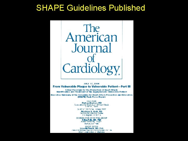 SHAPE Guidelines Published 