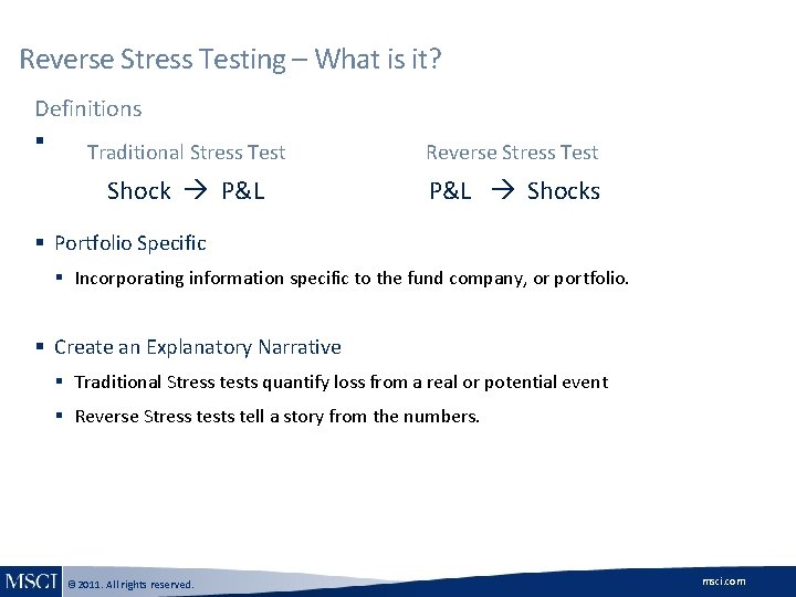 Reverse Stress Testing – What is it? Definitions § Traditional Stress Test Reverse Stress Reverse Stress Testing – What is it? Definitions § Traditional Stress Test Reverse Stress