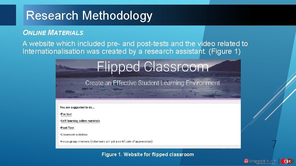 Research Methodology ONLINE MATERIALS A website which included pre- and post-tests and the video