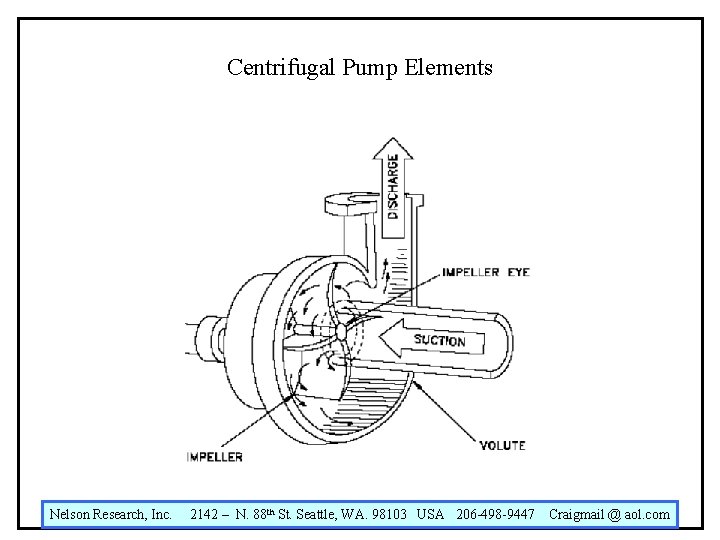 Centrifugal Pump Elements Nelson Research, Inc. 2142 – N. 88 th St. Seattle, WA.