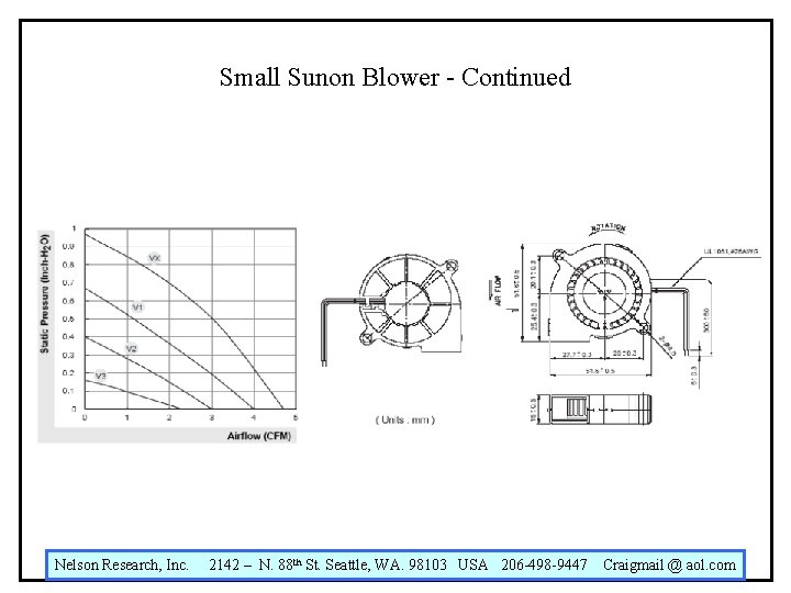 Small Sunon Blower - Continued Nelson Research, Inc. 2142 – N. 88 th St.