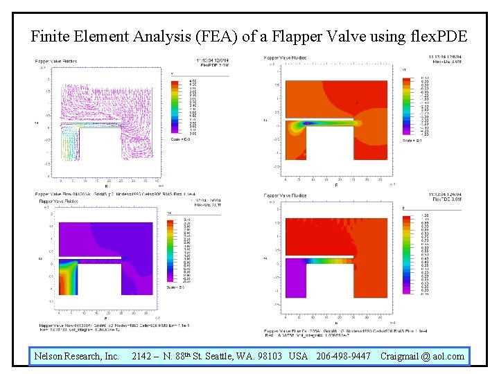 Finite Element Analysis (FEA) of a Flapper Valve using flex. PDE Nelson Research, Inc.