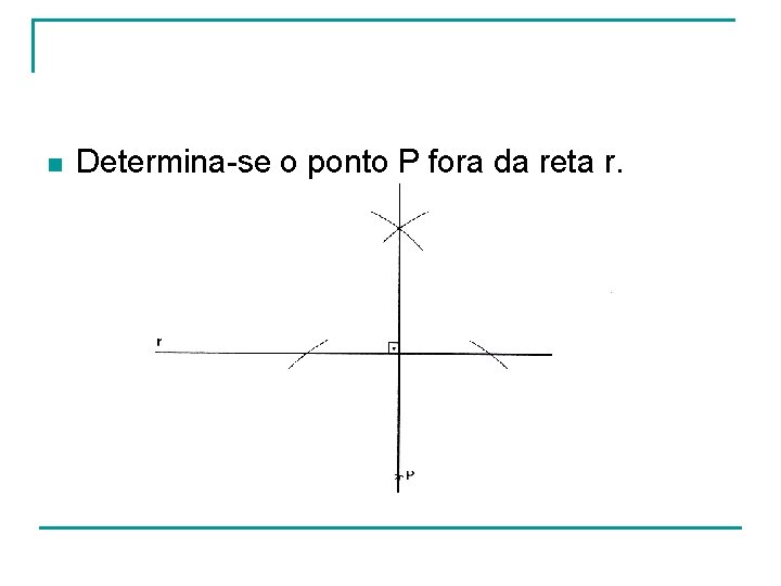 n Determina-se o ponto P fora da reta r. n Determina-se o ponto P fora da reta r.