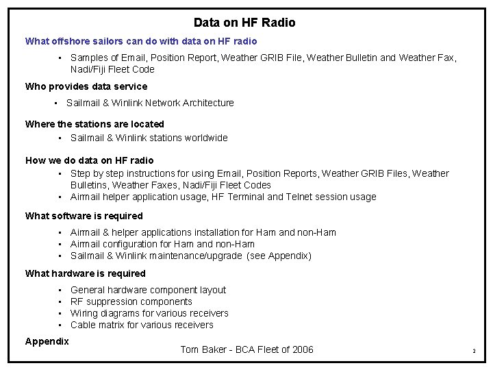 Data on HF Radio What offshore sailors can do with data on HF radio