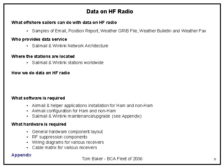 Data on HF Radio What offshore sailors can do with data on HF radio