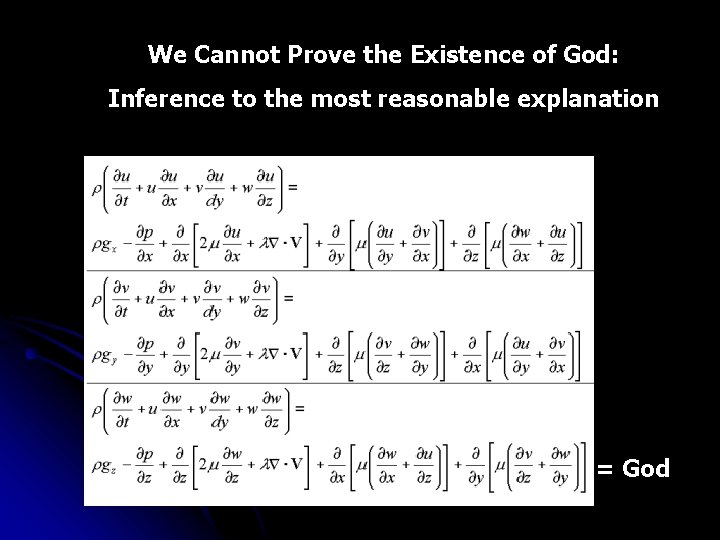 We Cannot Prove the Existence of God: Inference to the most reasonable explanation =