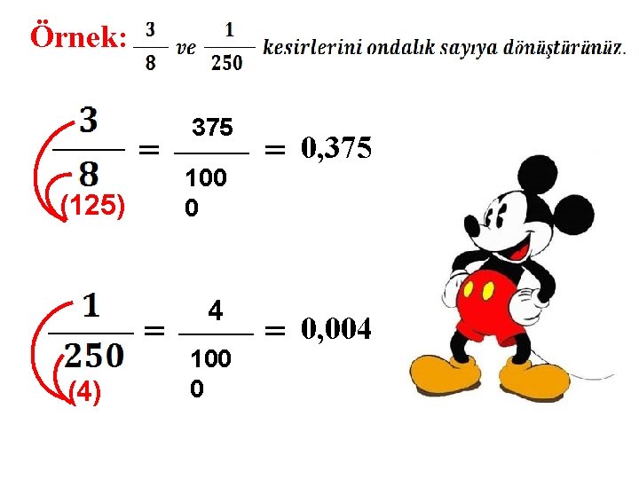 Örnek: = (125) = (4) 375 100 0 4 100 0 = 0, 375