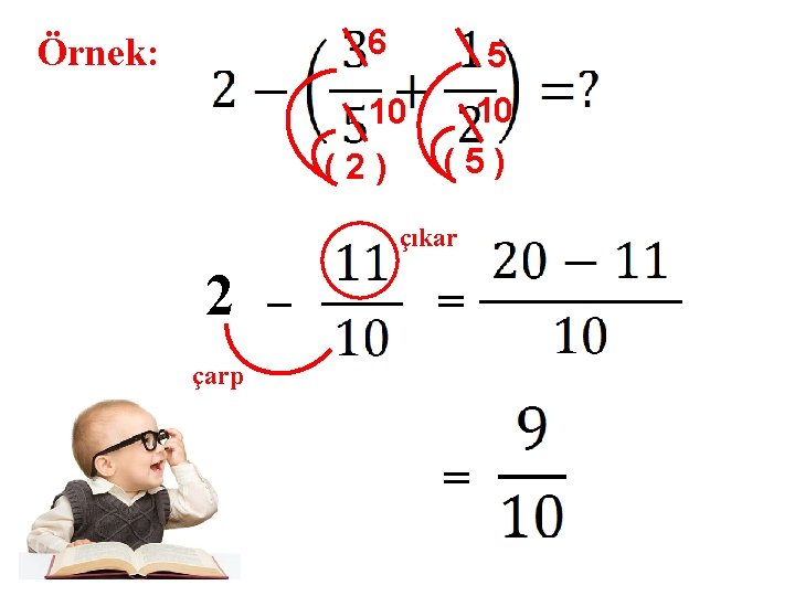 6 Örnek: 5 10 (2) 10 (5) çıkar 2 = çarp = 