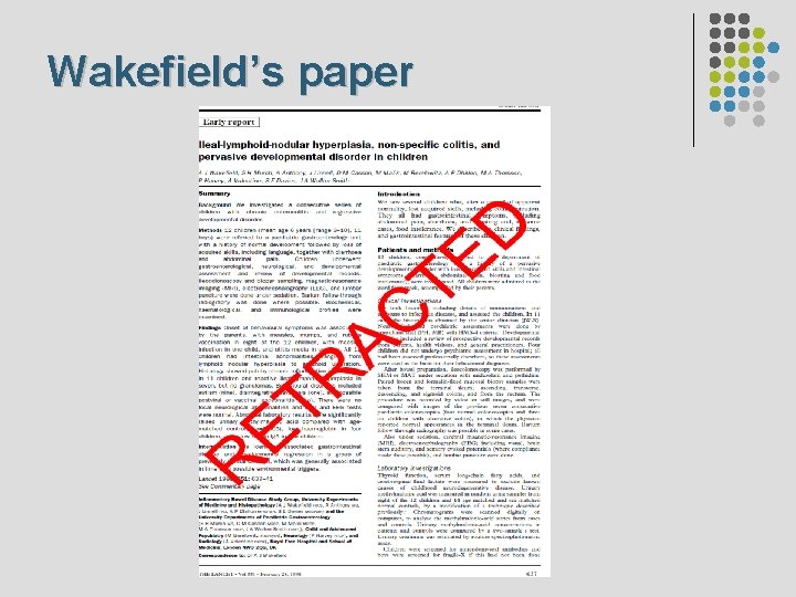 Wakefield’s paper 