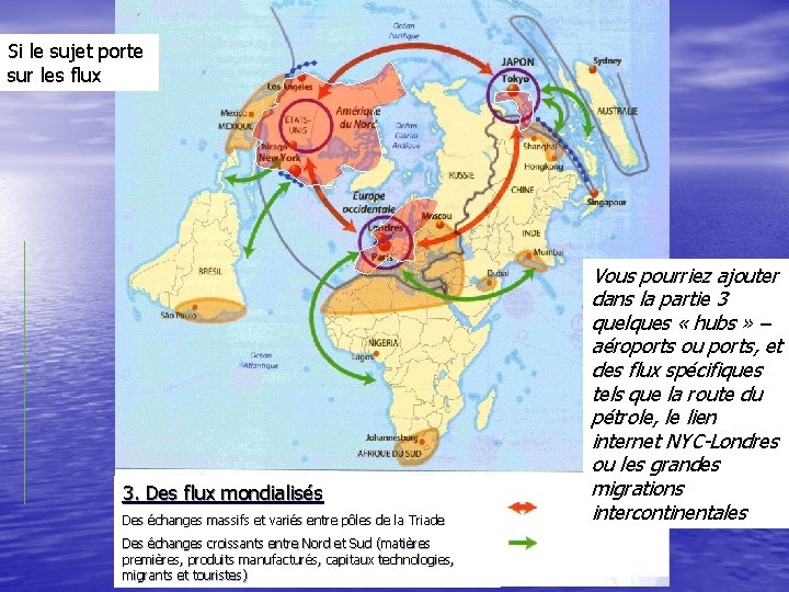 Si le sujet porte sur les flux 3. Des flux mondialisés Des échanges massifs Si le sujet porte sur les flux 3. Des flux mondialisés Des échanges massifs