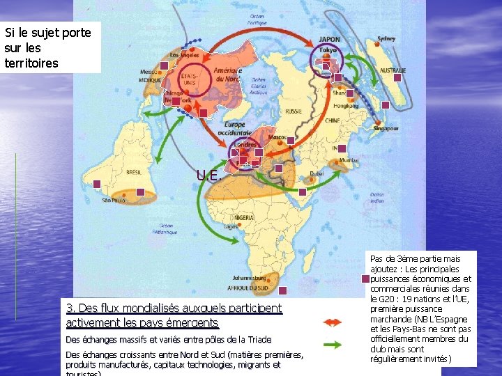 Si le sujet porte sur les territoires U. E. 3. Des flux mondialisés auxquels Si le sujet porte sur les territoires U. E. 3. Des flux mondialisés auxquels