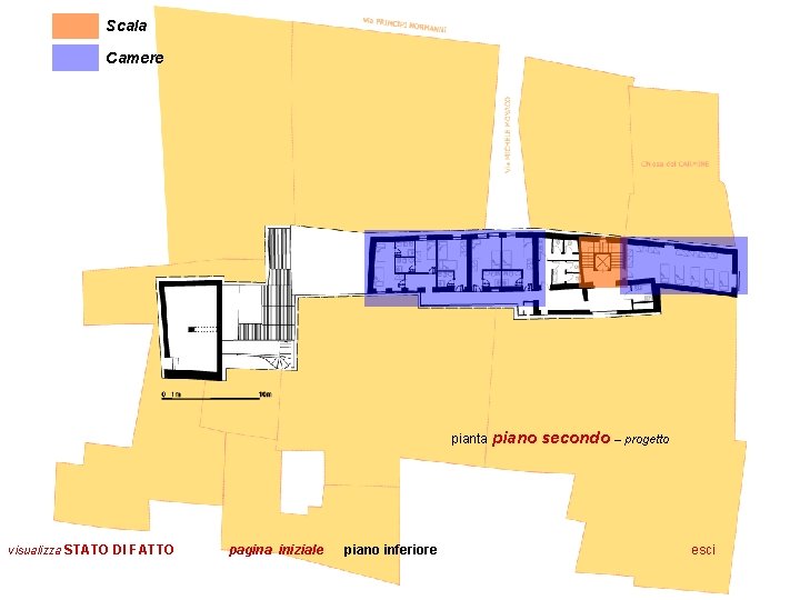 Scala Camere pianta visualizza STATO DI FATTO pagina iniziale piano inferiore piano secondo –