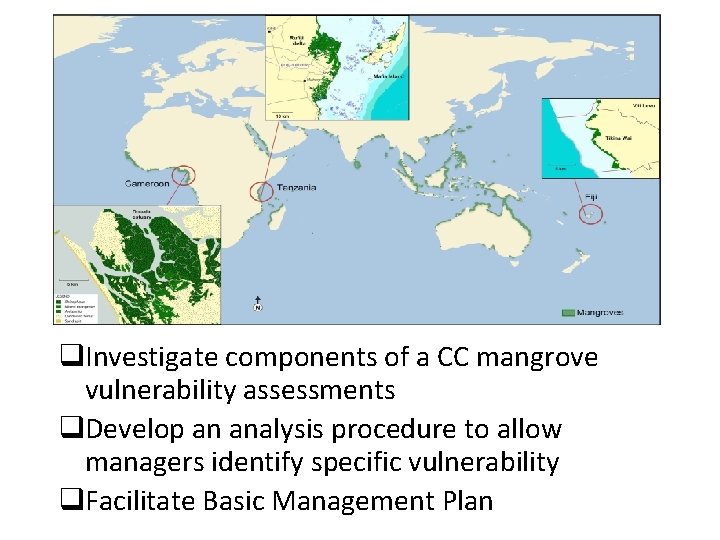 q. Investigate components of a CC mangrove vulnerability assessments q. Develop an analysis procedure