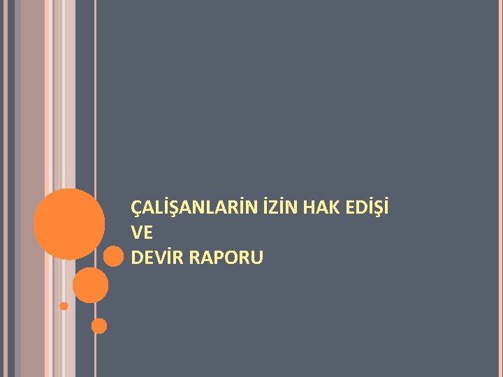 ÇALİŞANLARİN İZİN HAK EDİŞİ VE DEVİR RAPORU 